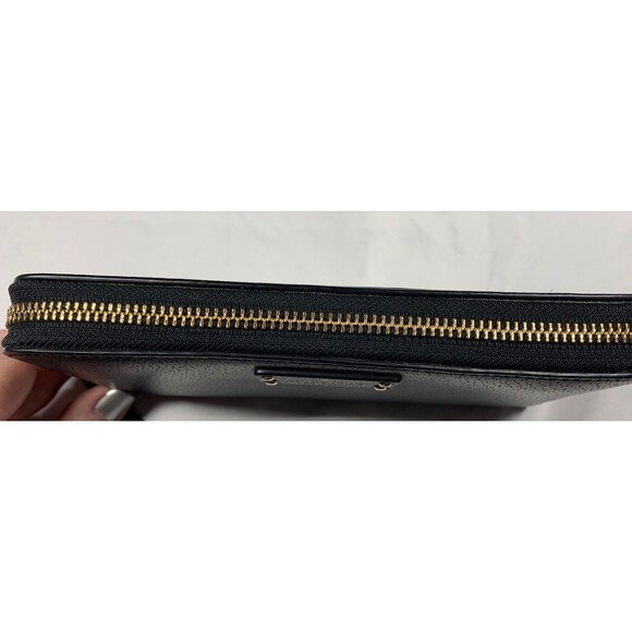 Kate Spade Zip Around Wallet Wellesley Neda Black Pebbled Cow Leather EUC - Picture 4 of 11